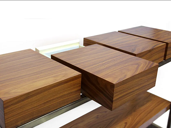 Rectangular wooden console table with drawers BRABBU Cassis factory BRABBU from Italy. Foto №2