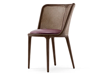 Vienna straw chair with integrated cushion BertO Cherie factory BertO from Italy