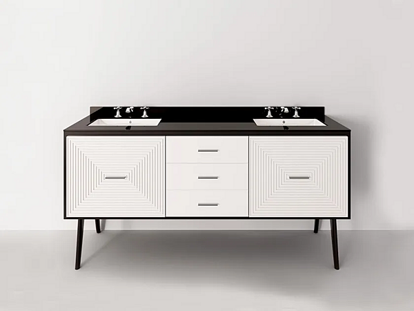 Double wood and glass vanity unit with integrated washbasin Park Avenue Maze 3S PKRMAZE3S factory Park Avenue from Italy. Foto №1
