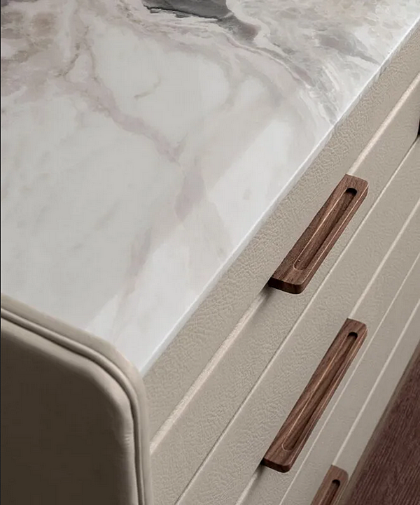 Wooden chest of drawers with marble top I 4 Mariani Jean Marie factory i 4 Mariani from Italy. Foto №6