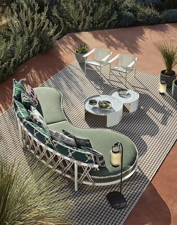 Garden armchair with fabric upholstery and armrests CASSINA Outdoor 001 factory CASSINA from Italy. Foto №3
