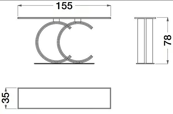 Rectangular Eucalyptus Console Table Sesto Senso CPRN HOMOOD S528 factory CPRN HOMOOD from Italy. Foto №2