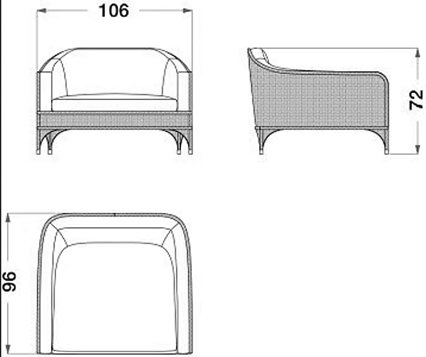 Wooden and fabric garden armchair with armrests CPRN HOMOOD OD1031 factory CPRN HOMOOD from Italy. Foto №2