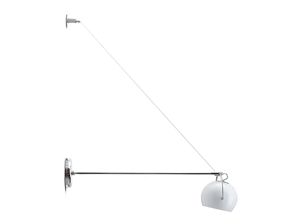 Adjustable Chrome Plated Wall Lamp Fabbian Beluga White factory Fabbian from Italy. Foto №2