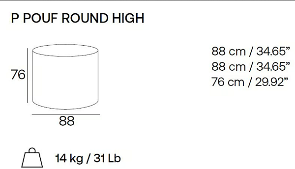 Upholstered Round Fabric Pouf Pan P Adrenalina IMB1072131 factory ADRENALINA from Italy. Foto №5