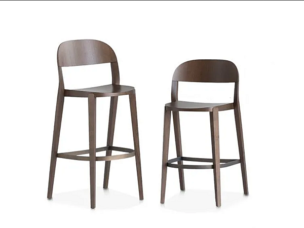 High Ash Stool with Back Minima Potocco 949/A factory POTOCCO from Italy. Foto №2
