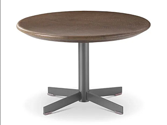 Round coffee table with leather top Oyster I 4 Mariani