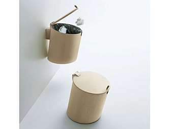 Multi-layer wood bathroom waste bin AGAPE midi basket factory Agape from Italy