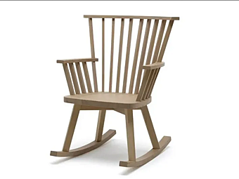Rocking wooden chair with armrests gray Gervasoni 29 factory Gervasoni from Italy