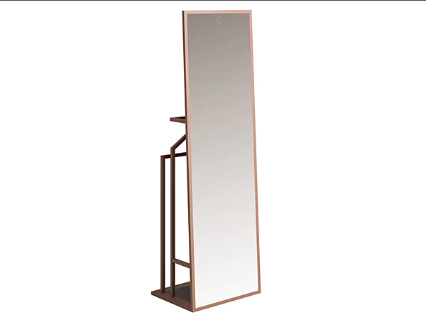 Freestanding rectangular metal mirror with shelf Sesto Senso CPRN HOMOOD S506 factory CPRN HOMOOD from Italy. Foto №1