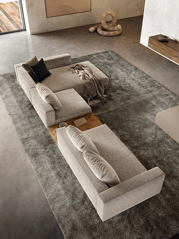 Modular fabric sofa with chaise longue LAGO AIR 2687 2687 factory LAGO from Italy. Foto №2