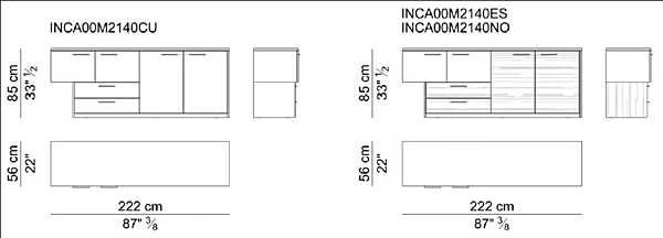 Wooden office storage unit with hinged doors INCA i 4 Mariani factory i 4 Mariani from Italy. Foto №3