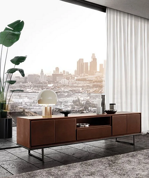 Leather sideboard with doors Slick I 4 Mariani factory i 4 Mariani from Italy. Foto №3