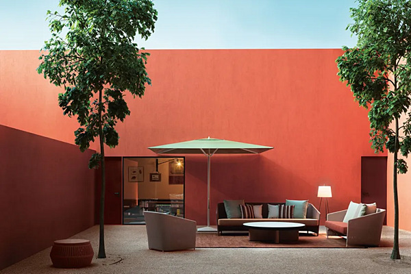 Three-Seater Upholstered Fabric Garden Sofa KETTAL Bitta Lounge factory KETTAL from Italy. Foto №4