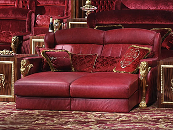 Two-Seater Relaxing Leather Sofa Modenese Luxury Interiors 14426 factory MODENESE GASTONE from Italy