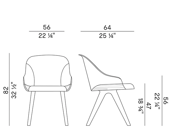 Upholstered leather chair with armrests Potocco Lyz 918 918 factory POTOCCO from Italy. Foto №3