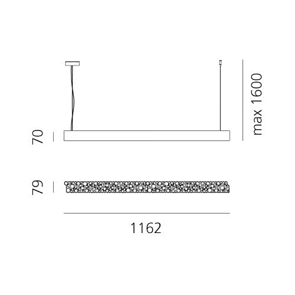 Technopolymer wall lamp ceiling lamp Calipso Artemide Linear System factory Artemide from Italy. Foto №7