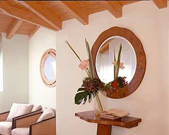 Wall mounted round mirror Zebrano CARPANELLI factory CARPANELLI from Italy