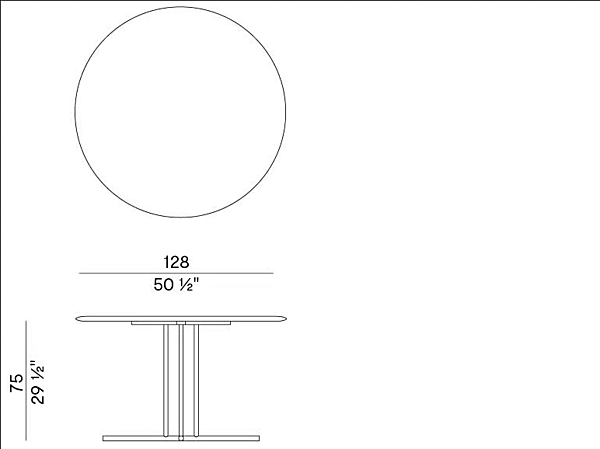 Round ash and metal table Potocco Graphic 955 TGC 955/TGC factory POTOCCO from Italy. Foto №6