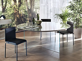 Round glass table Air Glass LAGO