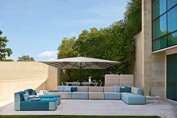 Modular fabric garden sofa with soft back VARASCHIN Belt factory VARASCHIN from Italy. Foto №6