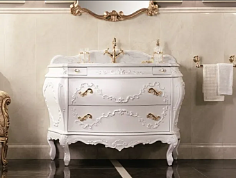 Floor standing wooden vanity unit with drawers Gaia Mobili Doge factory GAIA from Italy