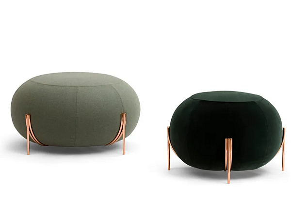 Round fabric pouf with removable lining Saba Geo factory SABA from Italy. Foto №1