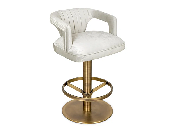 Swivel high velvet stool with armrests BRABBU Karoo II factory BRABBU from Italy. Foto №1