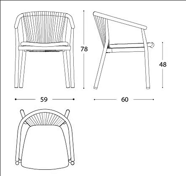 Aluminium garden chair with armrests VARASCHIN Smart 247P/247PS/247PH, 247PL/247PLS/247PLH factory VARASCHIN from Italy. Foto №16