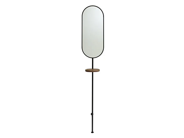 Oval wall-mounted mirror with shelf glass and steel LIGNE ROSET Loomy 19980485 factory LIGNE ROSET from Italy. Foto №2