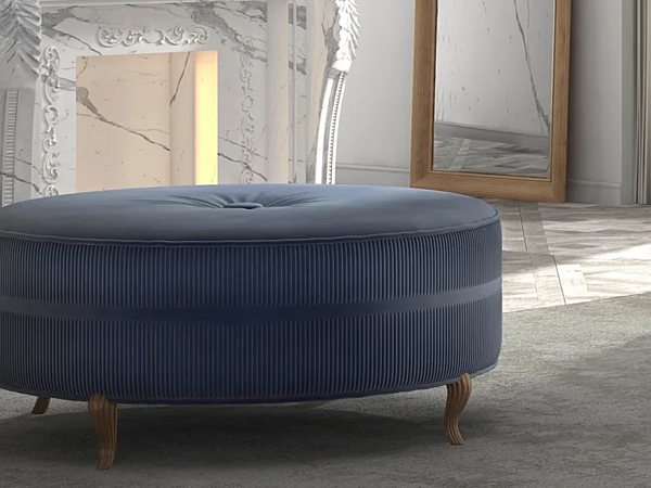 Upholstered Round Fabric Pouf CASA +39 Prestige 2 C22604 factory CASA +39 from Italy. Foto №1