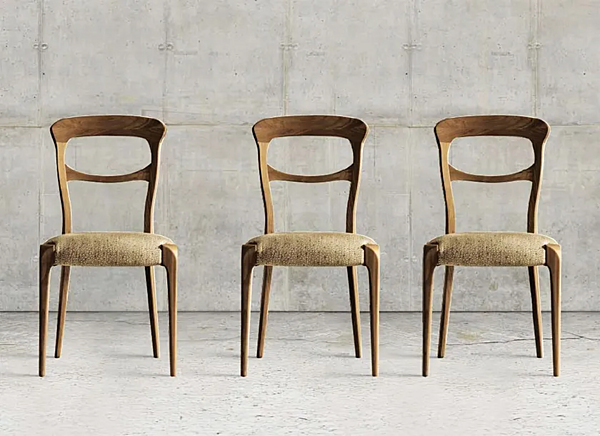 Wooden chair with upholstered back Capotavola C 143 DALE factory DALE from Italy. Foto №4