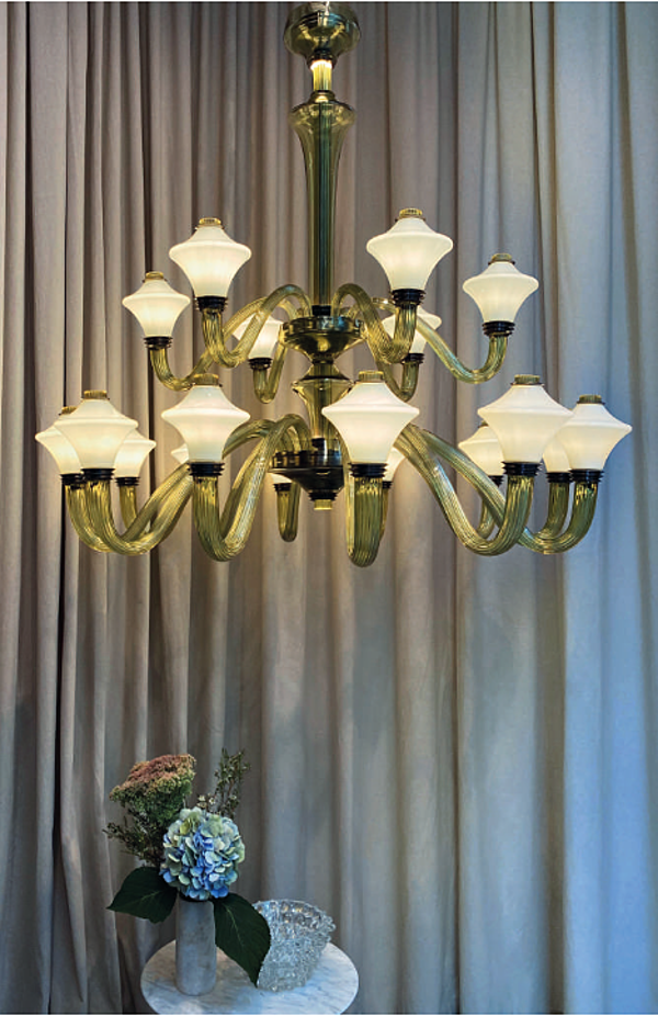 Chandelier Barovier&Toso 5720/18/DK/NJ factory Barovier&Toso from Italy. Foto №3