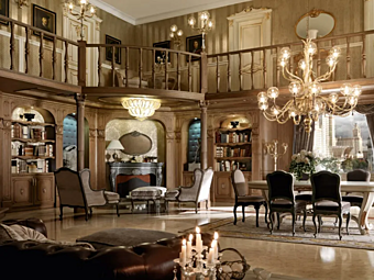 Walnut boiserie with integrated lighting Martini Interiors Mosca Walnut boiserie with integrated lighting Martini Interiors Mosca factory MARTINI INTERIORS from Italy