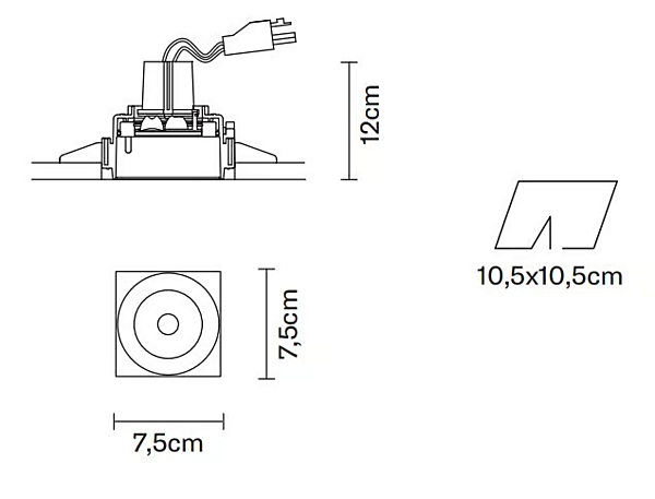 Recessed Metal Spotlight Fabbian Tools Collection factory Fabbian from Italy. Foto №19