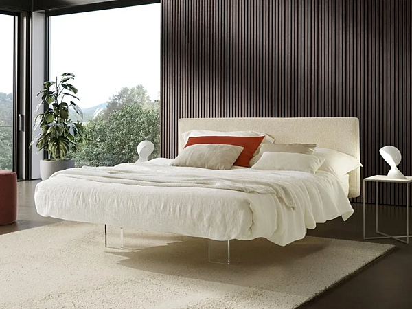 Fabric double bed with upholstered back panel Duomo Design Plane factory Duomo Design from Italy. Foto №1