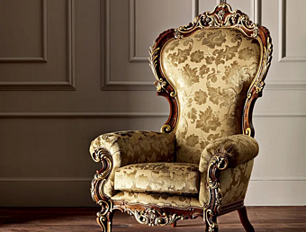 Upholstered fabric armchair with armrests Modenese Luxury Interiors 11421 factory MODENESE GASTONE from Italy