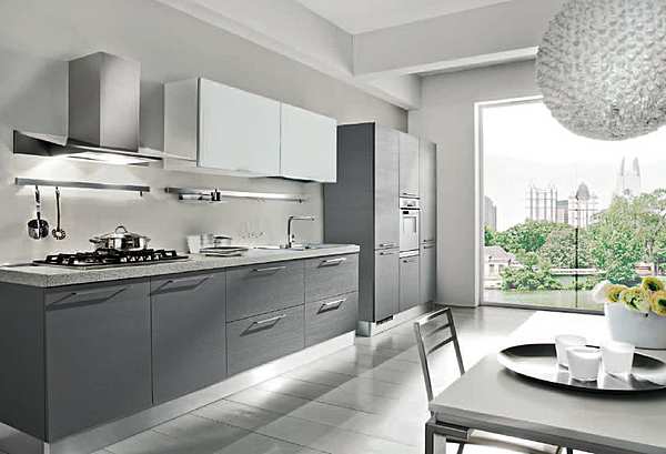 Kitchen HOME CUCINE frontali grigio cielo factory HOME CUCINE from Italy. Foto №2