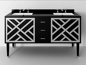 Double wooden vanity unit with drawers Park Avenue Cora 3S PKRCORA3SCES factory Park Avenue from Italy