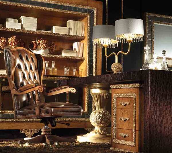 Tufted Leather Swivel Armchair Grand Royal A.R. Arredamenti 419 factory A.R.ARREDAMENTI SRL from Italy. Foto №4