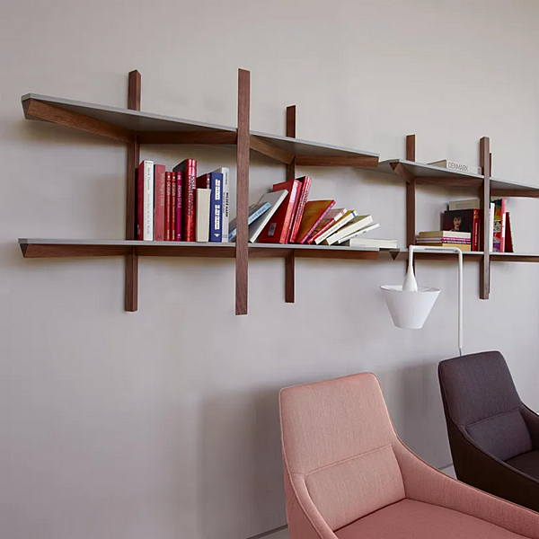 Wall Mounted Floating Wooden Bookcase LIGNE ROSET Biplan 19980016 factory LIGNE ROSET from Italy. Foto №3