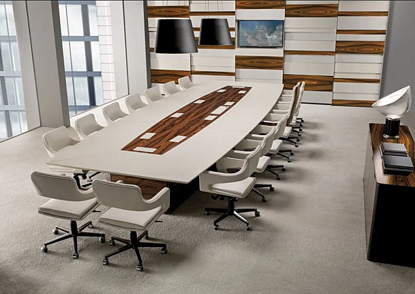 Rectangular meeting table with cable management i 4 Mariani President factory i 4 Mariani from Italy. Foto №3