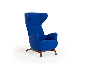 Bergere armchair upholstered in fabric or leather ZANOTTA Ardea cm 882