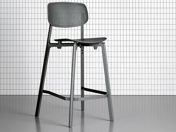 High stool with backrest colander Kristalia factory Kristalia from Italy. Foto №1