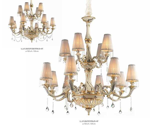 Chandelier LORENZON (F.LLI LORENZON) LL.61/AVOP/9PA/8+4F factory LORENZON (F.LLI LORENZON) from Italy. Foto №3