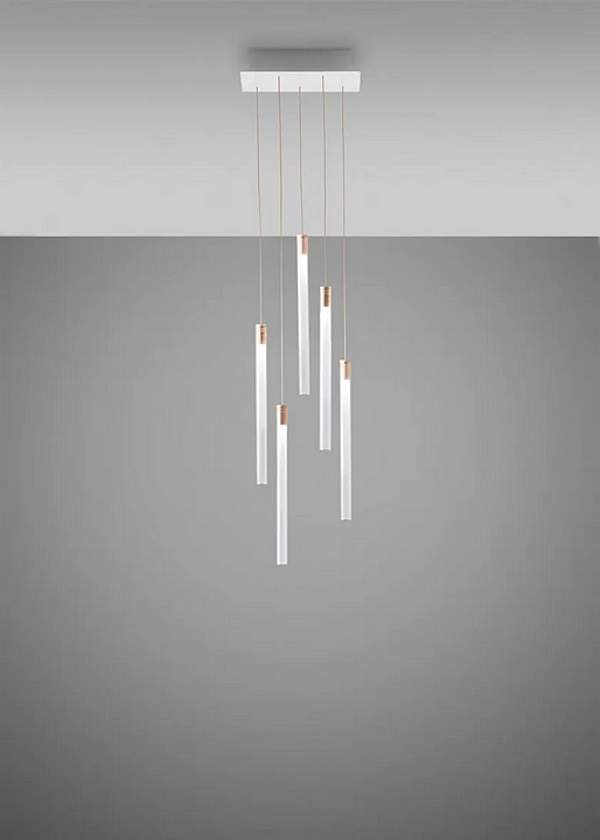 LED pendant lamp made of borosilicate glass Fabbian Tooby Multispot factory Fabbian from Italy. Foto №2
