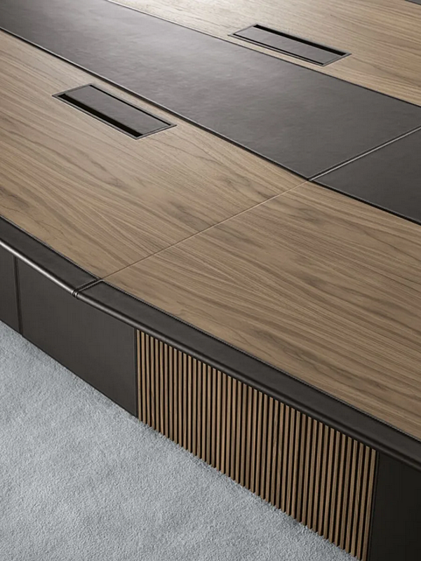 Rectangular wooden meeting table with cable management i 4 Mariani MASTER factory i 4 Mariani from Italy. Foto №8