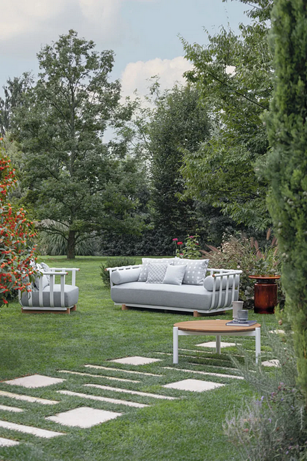 Three-Seater Garden Sofa in Fabric Atmosphera Portofino factory ATMOSPHERA from Italy. Foto №16