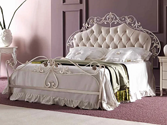 Double bed with upholstered headboard Cortezari Olimpia factory CORTE ZARI from Italy