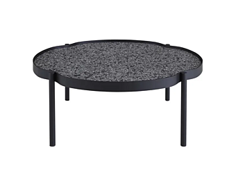 Round metal coffee table with granite top LIGNE ROSET Mallea